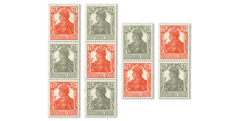 Deutsches Reich - Die 1. Automaten-Zusammendrucke (Mi. Nr. S 11-14 b)