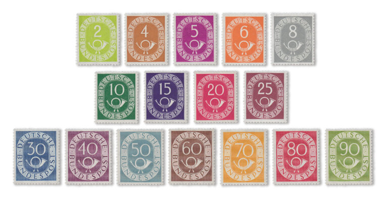 BRD-Freimarkenserie Posthorn postfrisch (Mi. Nr. 123-38)