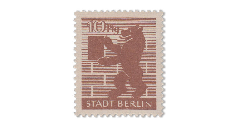 10 Pfg. hellsiena Berliner Bär (Mr. Nr. 4 Ab wb z)