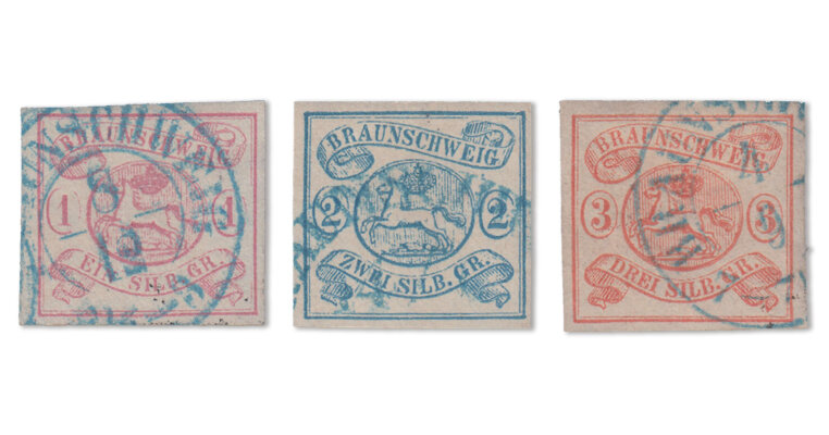 Braunschweig Ausgabe 1852 komplett (Mi. Nr. 1-3)