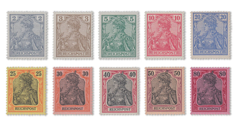 DR Reichspost-Ausgabe Germania (Mi. Nr. 53-62)