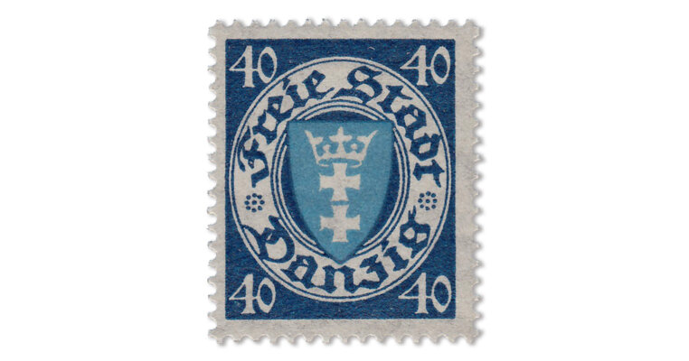Danzig - 40 Pfg. UV Cyanblau (Mi. Nr. 199 xb)