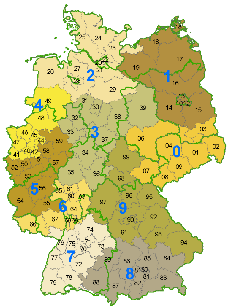 Deutsche Postleitzahlengebiete WAIGAND Sammlerwelt