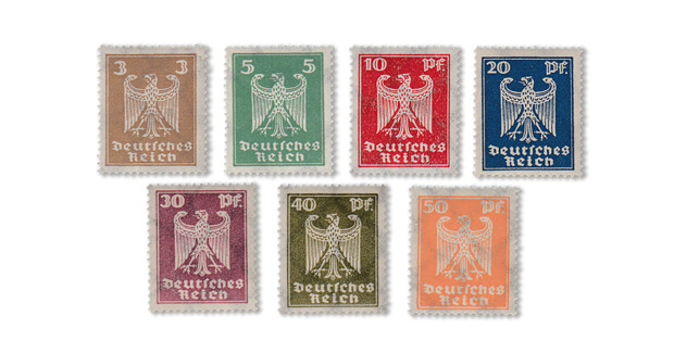 Deutsches Reich - Freimarken neuer Reichsadler von 1924 (Mi. Nr. 355-61)