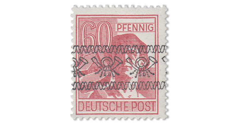 Bizone - Bandaufdruck 60 Pfennig (Mi. Nr. 49 Ia)