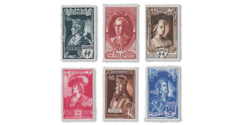 II. Wk. - fläm. Legion Serie Kaiserbildnisse (Mi. Nr. IX-XIV)