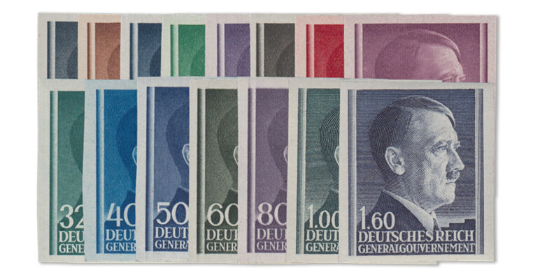 II. Wk. - GG Hitler-Dauerserie ungezähnt (Mi. Nr. 71-112 U)