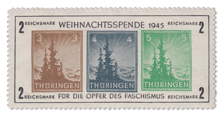 SBZ - kleiner Weihnachtsblock Thüringen 1945 (Mi. Nr. Bl. 1 x)