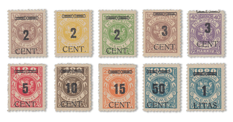 Memel - Block-Ausgabe vom Mai 1923 (Mi. Nr. 183-92)