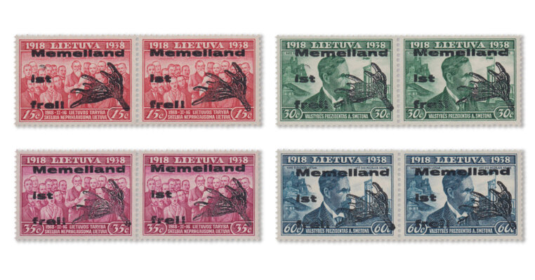 Memel "Memelland ist frei" - Typenpaare I + II (Mi. Nr. I-IV/I-II)