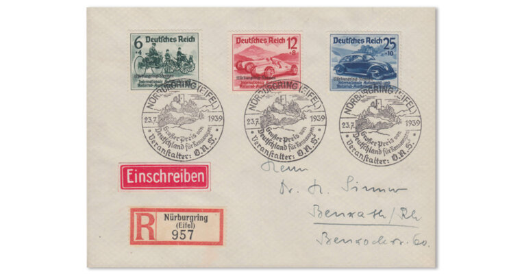 Deutsches Reich - Nürburgring-Serie auf R-Brief (Mi. Nr. 695-97)