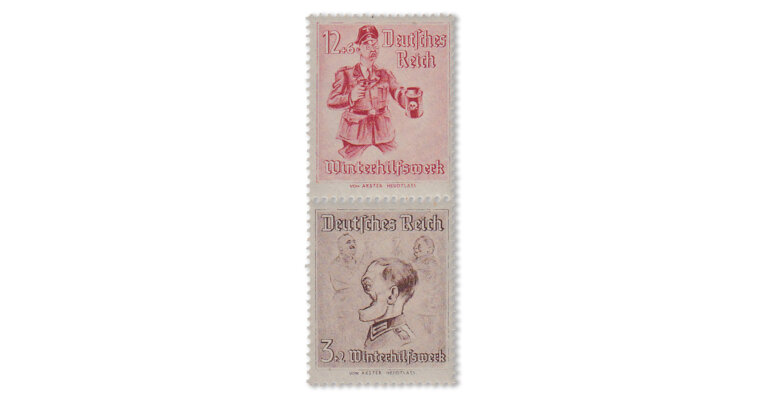 Propagandafälschung II. Wk. - Zusammendruckpaar Göring, Streicher & Himmler (Mi. Nr. 30-31)
