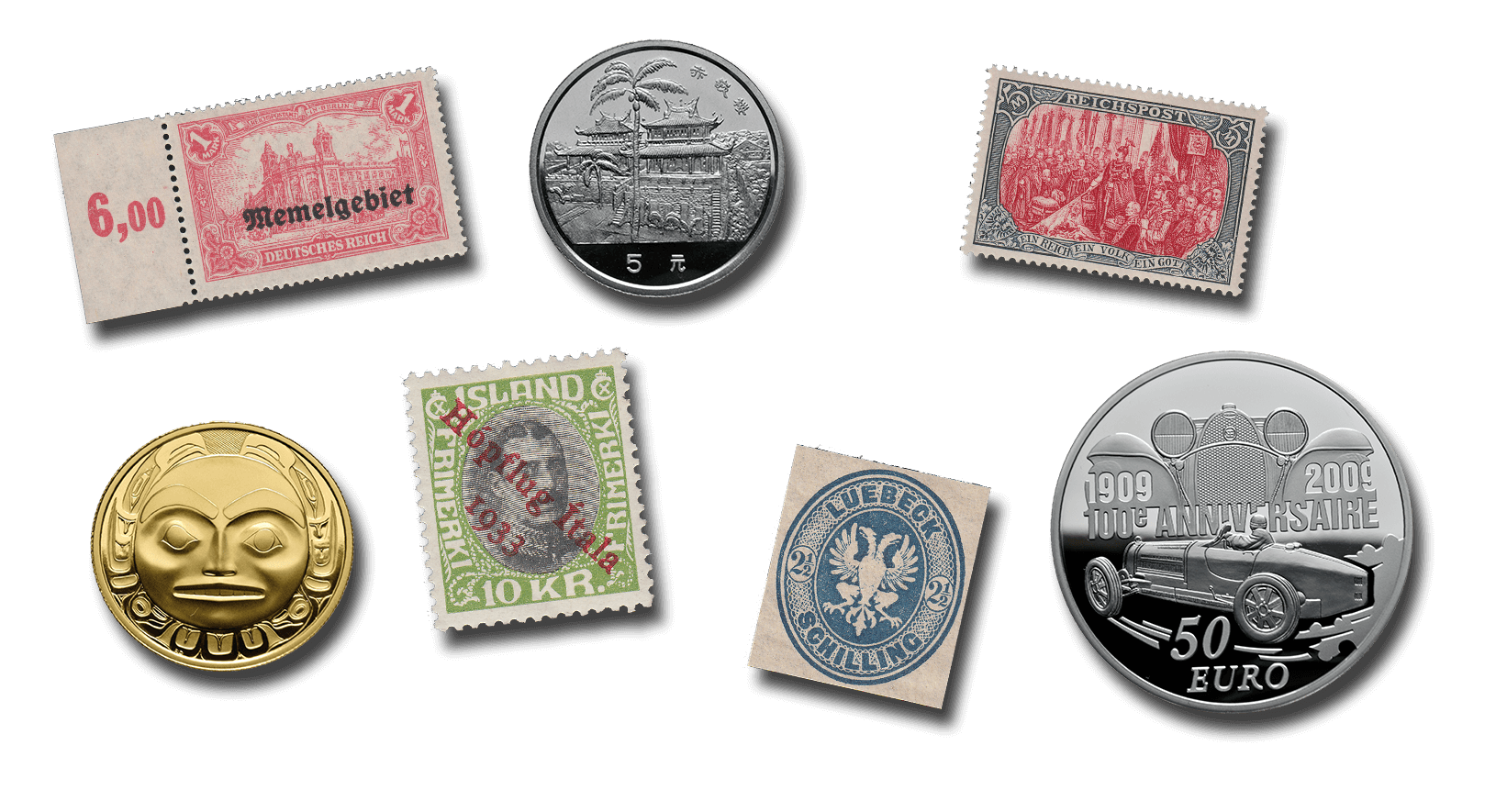 Briefmarken, Münzen &amp; Banknoten 