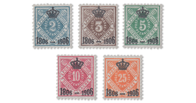 Württemberg - Sonderausgabe 2 - 25 Pfg. (Mi. Nr. 107-11)