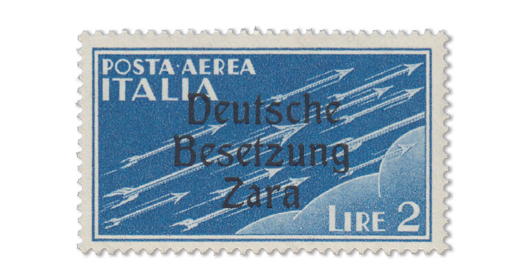 Zara - Flugpostmarke 2 Lire 1943 (Mi. Nr. 28)
