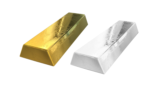 Gold und Silberbarren